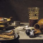 1627_Натюрморт с рыбой, кувшином, бокалом и курительными принадлежностями_36.2 х 57.5_д.,м._Сан-Диего, музей Тимкена